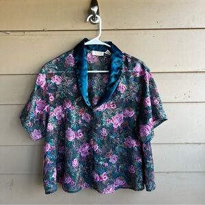 Vintage Victoria's Secret Floral Blouse - Women's Size L